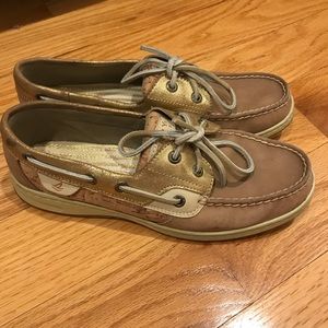 Women’s Tan & Gold Sperry’s